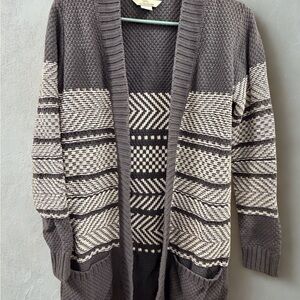 Elegant Brown and Cream Women's Cardigan